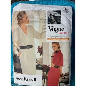 Vogue sewing pattern 2057 suit dress wrap Anne Klein size 6 8 10